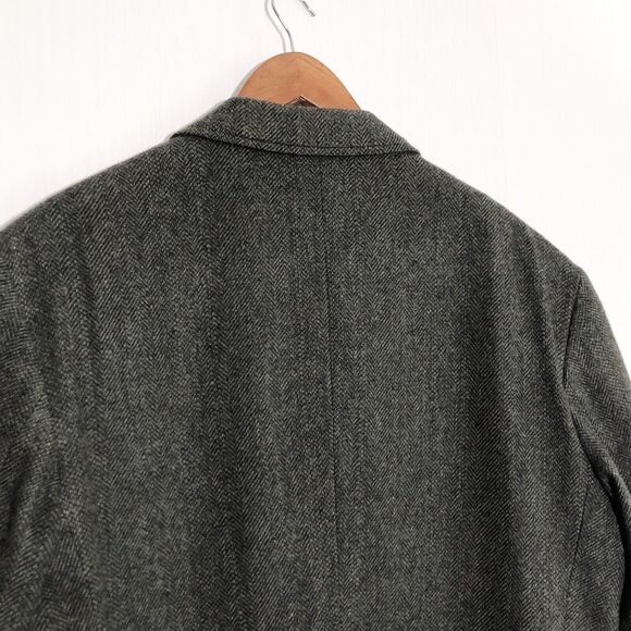 Pendleton Blazer Mens 46 Gray Virgin Wool Herringbone Tweed Sport Coat Vintage - Picture 13 of 15